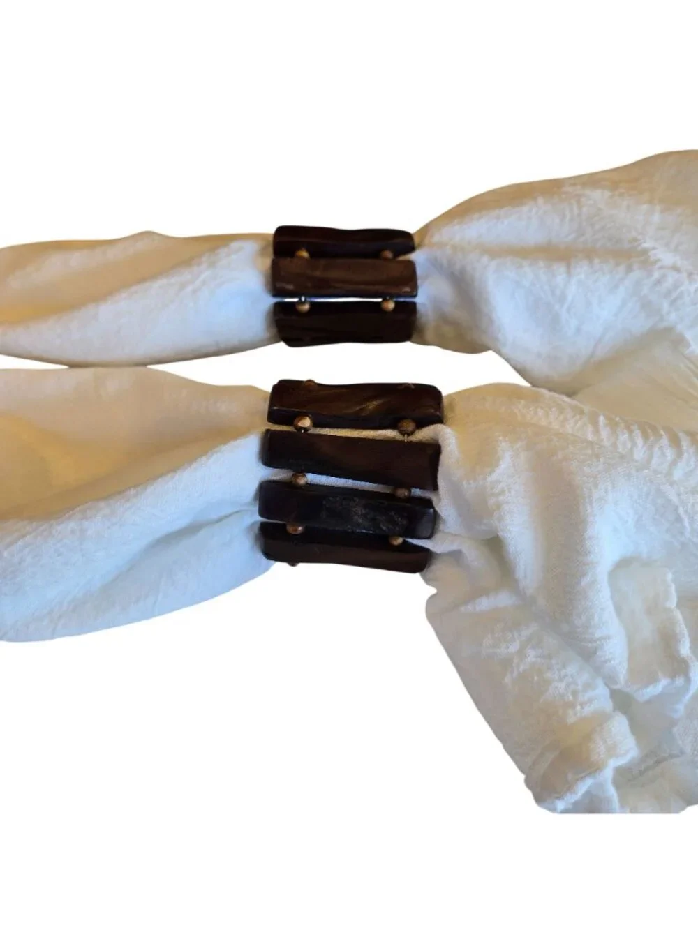 Faux Wood Napkin Rings Set Of 2 Rustic Dining Table Decor
